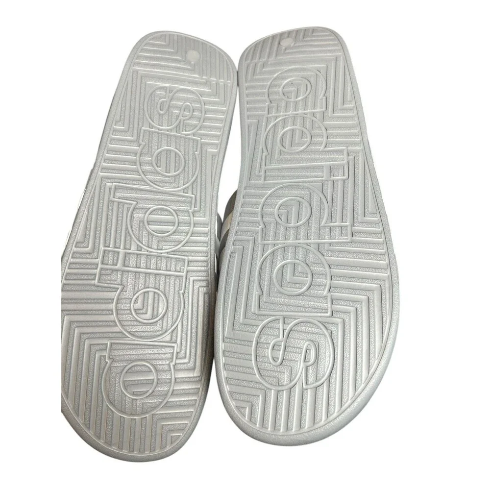 New ADIDAS Adissage Mens‎ Slides Sandal Grey/White/Grey Size 18 US Men HQ4373